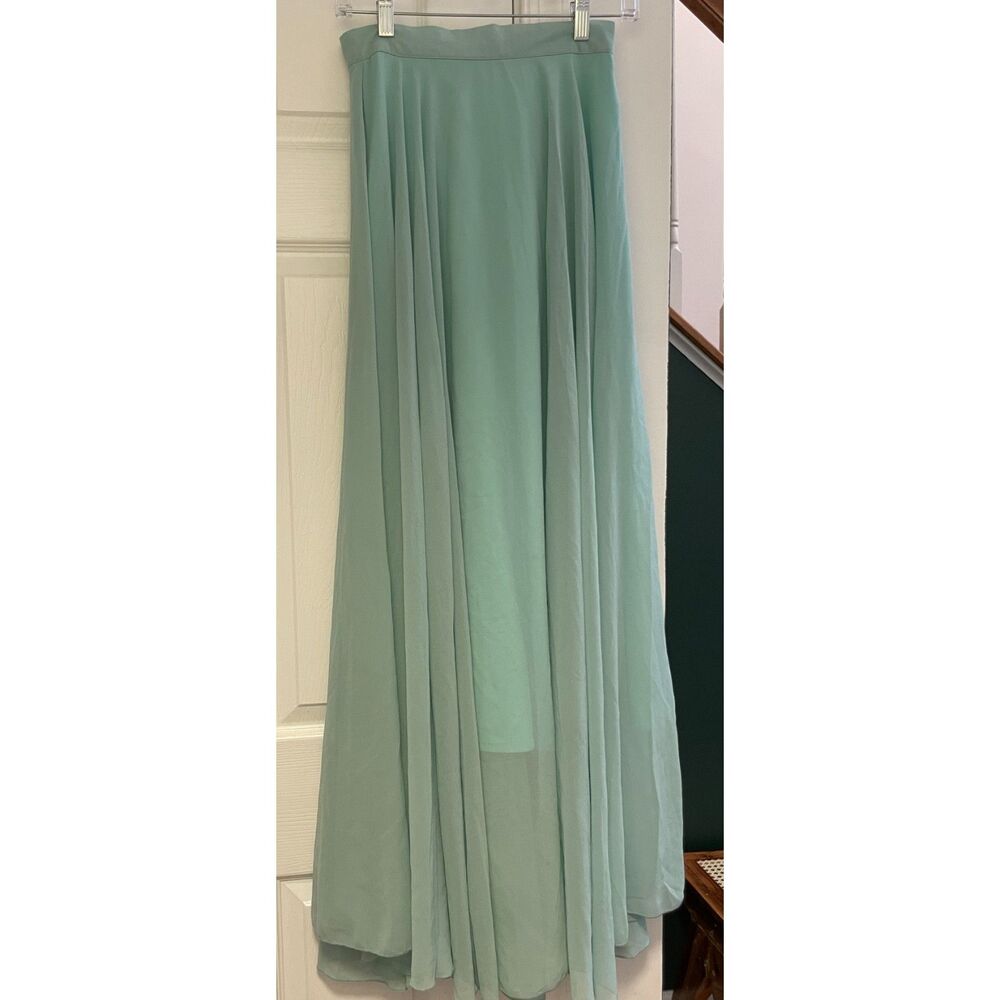 Y2K Fairycore Sage Green Chiffon Maxi Skirt Boho Cottagecore Flowy Romantic - Picture 3 of 5